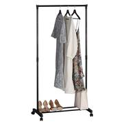 PEGANE Portant à Linge avec Barres de Suspension Porte-Manteau sur Pied à roulettes Coloris Noir - Longueur 77 x Hauteur 157 x Profondeur 41,5 cm