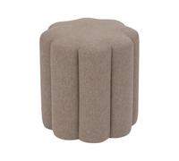 PEGANE Pouf Floral siège d'appoint en Polyster, Coloris Beige - Longueur 38 x Profondeur 38 x Hauteur 40 cm