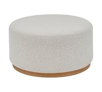 PEGANE Pouf Large rembourée en Tissu Bouclette crème - Longueur 81 x Profondeur 81 x Hauteur 41,5 cm