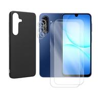 PEGANE Protection intégrale Lot de 2 Verre Trempé pour Samsung Galaxy A17 5G / Samsung Galaxy A17 4G 6.7"+ Lot de 2 Verre Trempé Caméra Arrière + Coque Souple Silicone Noir - Visiodirect -