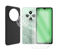 PEGANE Protection intégrale Lot de 2 Verre Trempé pour Xiaomi Poco C75 4G 6.88"+ Lot de 2 Verre Trempé Caméra Arrière + Coque Souple Silicone Noir - Visiodirect -