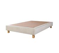 PEGANE Sommier à Lattes avec Pieds Joly, tapissier en Bois Massif Coloris Beige - Largeur 160 x Longueur 200 cm