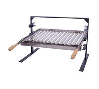 PEGANE Support Barbecue avec Grille et récupérateur de Graisse en INOX Coloris Gris - 50 x 41 x 42 cm