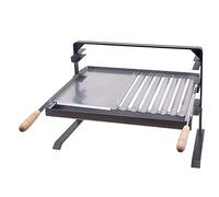 PEGANE Support Barbecue avec Grille et récupérateur de Graisse en INOX Coloris Gris - 80 x 43 x 42 cm