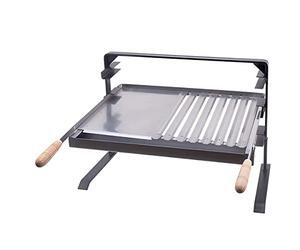 PEGANE Support Barbecue avec Grille et récupérateur de Graisse en INOX Coloris Gris - 80 x 43 x 42 cm