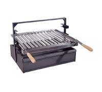 PEGANE Support Barbecue avec tiroir et récupérateur de Graisse, Bac avec Plaque pour Barbecue en INOX Coloris Gris - 60 x 43 x 42 cm