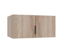PEGANE Surmeuble pour Armoire, Meuble de Rangement avec 2 Portes Coloris Imitation chêne - Longueur 80 x Hauteur 40 x Profondeur 54 cm
