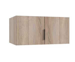 PEGANE Surmeuble pour Armoire, Meuble de Rangement avec 2 Portes Coloris Imitation chêne - Longueur 80 x Hauteur 40 x Profondeur 54 cm