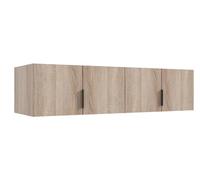 PEGANE Surmeuble pour Armoire, Meuble de Rangement avec 4 Portes Coloris Imitation chêne - Longueur 160 x Hauteur 40 x Profondeur 54 cm