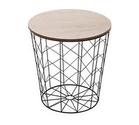 PEGANE Table à café métallique Coloris Noir - L. 36,5 x l. 36,5 x H. 38 cm