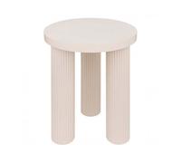 PEGANE Table à café Table d'appoint Ronde avec 3 Pieds Effet cannelé, Coloris Ivoire - Diamètre 40 x Hauteur 45 cm