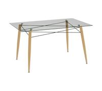 PEGANE Table à Diner Table à Manger 6 Places en Verre trempé rectangulaire - Longueur 140 x Largeur 80 x Hauteur 77 cm