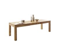 PEGANE Table à Manger Extensible en Bois Massif Coloris chêne Sauvage huilé, Longueur 180/260 x Hauteur 77x Profondeur 90 cm