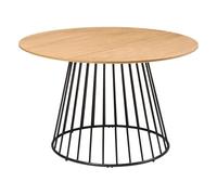 PEGANE Table à Manger Ronde avec Pieds en métal Noir - Diamètre 120 x Hauteur 75 cm