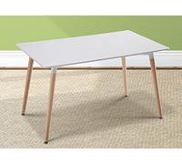 PEGANE Table à Manger, Table de Salon rectangulaire Coloris Blanc, Naturel - Longueur 120 x Profondeur 80 x Hauteur 76 cm