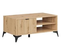 PEGANE Table Basse avec tiroir et 2 étagères,Coloris Chêne Artisan - Longueur 110 x Profondeur 60 x Hauteur 50 cm