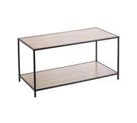 PEGANE Table Basse de Salon Table d'appoint à 2 Niveaux, Structure en métal Noir - Longueur 80 x Largeur 40 x Hauteur 38cm