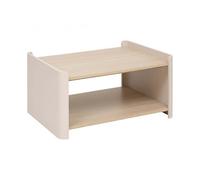 PEGANE Table Basse rectangulaire avec étagère inférieure, Coloris chêne/Ivoire - Longueur 80 x Profondeur 60 x Hauteur 40 cm