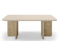 PEGANE Table Basse, Table de Salon Aspect Bois Coloris crème - Longueur 100 x Profondeur 60 x Hauteur 42 cm