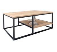 PEGANE Table Basse, Table de Salon en Bois, métal Coloris chêne Cambrian, Noir - Longueur 105 x Profondeur 50 x Hauteur 42 cm