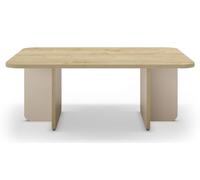 PEGANE Table Basse, Table de Salon rectangulaire Aspect Bois Coloris chêne et Pieds Coloris crème - Longueur 100 x Profondeur 60 x Hauteur 42 cm