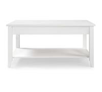 PEGANE Table Basse Table Salon avec Pieds Coloris Blanc - Longueur 90 x Hauteur 45 x Profondeur 45 cm