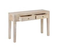 PEGANE Table Console 2 tiroirs avec Une Finition Effet Blanchi et des Motifs sculptés - Longueur 120 x Profondeur 40 x Hauteur 80 cm