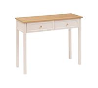 PEGANE Table Console Coiffeuse avec 2 tiroirs, Coloris Ivoire - Longueur 100 x Profondeur 35 x Hauteur 80 cm