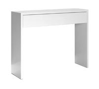 PEGANE Table Console, Meuble Console avec 1 tiroir Coloris Blanc - Longueur 100 x Profondeur 30 x Hauteur 76 cm