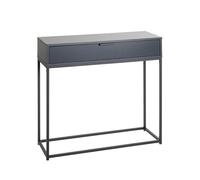 PEGANE Table Console Meuble d'entrée Coloris Gris Anthracite et métal Noir - Longueur 80 x Profondeur 28 x Hauteur 77 cm