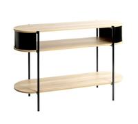 PEGANE Table Console Meuble Salon Coloris chêne/Noir - Longueur 110 x Hauteur 76 x Profondeur 39 cm