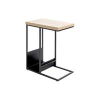 PEGANE Table d'appoint avec Porte-Revue integré Coloris chêne/Noir - Longueur 50 x Profondeur 30 x Hauteur 60 cm