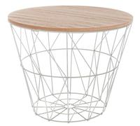 PEGANE Table d'appoint Design en MDF et métal Gris - Dim : D.38 x H.30,5 cm