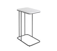 PEGANE Table d'appoint en MDF décor marbre et métal Anthracite - Longueur 45 x Profondeur 30 x Hauteur 67 cm