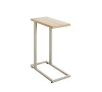 PEGANE Table d'appoint étagère Coloris Chêne Naturel et métal Gris - Longueur 24 x Profondeur 49 x Hauteur 64 cm