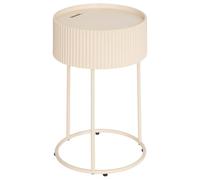 PEGANE Table d'appoint Ronde avec Plateau Amovible Coloris Beige- Diamètre 33 x Hauteur 48 cm