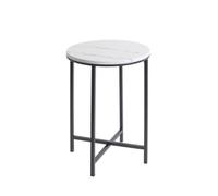 PEGANE Table d'appoint Ronde avec Plateau Effet marbre et Structure en métal Anthracite - diamètre 39 x Hauteur 53 cm