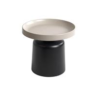 PEGANE Table d'appoint Ronde en métal Noir/Gris - Diamètre 50 x Hauteur 45 cm