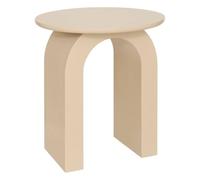 PEGANE Table d'appoint, Table Ronde Coloris Beige - Diamètre 40 x Hauteur 45 cm
