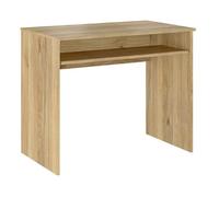 PEGANE Table de Bureau, Meuble de Bureau avec étagère Coloris chêne Mauvella - Longueur 90 x Profondeur 54 x Hauteur 75 cm