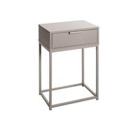 PEGANE Table de Chevet Console 1 tiroir avec Structure métal Coloris Gris Taupe - Longueur 40 x Profondeur 28 x Hauteur 60 cm