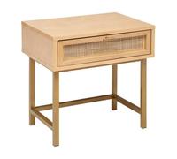 PEGANE Table de Chevet Table de Nuit avec Un tiroir en cannage de rotin et des Pieds en métal - Longueur 45 x Profondeur 35 x Hauteur 50 cm