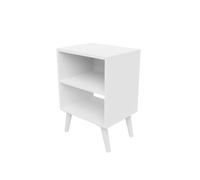 PEGANE Table de Chevet Table de Nuit Coloris Blanc avec 2 étagères - Longueur 39 x Hauteur 56 x Profondeur 30 cm