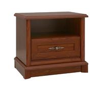 PEGANE Table de Nuit Table de Chevet avec 1 tiroir Coloris châtaigne - Longueur 56,5 x Profondeur 38,5 x Hauteur 52,5 cm