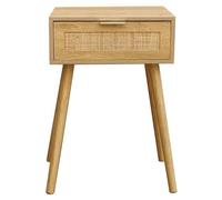 PEGANE Table de Nuit, Table de Chevet avec 1 tiroir en Bois Coloris Naturel - Longueur 40 x Profondeur 30 x Hauteur 60 cm
