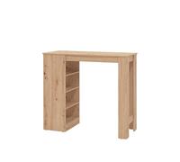 PEGANE Table Haute, Table de Bar avec rangements Couleur chêne Artisan - Longueur 120 x Profondeur 50 x Hauteur 105 cm