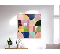 PEGANE Tableau Peinture à l'huile,Peinte à la Main Abstraite avec Cadre en Bois - Longueur 120 x Profondeur 4 x Hauteur 120 cm