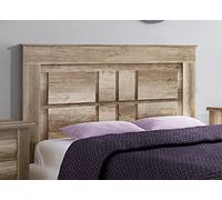 PEGANE Tête de lit avec Pieds Coloris chêne Vieilli - Longueur 160 x Profondeur 3,8 x Hauteur 119,3 cm