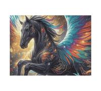 Pégase coloré étoilé Puzzles 500 Pièces pour Adultes Vision 3D Challenge Divertissant Créatif Famille Relaxation Art Décoration Moderne 500 PCS