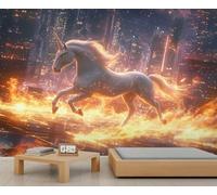 Pegasus - Papier peint 3D d'architecture urbaine, papier peint de science-fiction pour salon, chambre à coucher, étude, arrière-plan TV - 400 x 280 cm